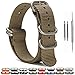 SIMCOLOR 1.5mm Zulu Watch Bands,Military Nylon Replacement Watch Strap with Black Heavy Duty Buckle 18mm 20mm 22mm or 24mm(22mm,Khaki)