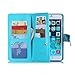 BENTOBEN iPhone 6S Plus Case, iPhone 6 Plus Case, Glitter Bling Luxury Shiny PU Leather Flip Credit Card Slots Cash Holder Wrist Strap Wallet Case for iPhone 6 Plus / 6S Plus (5.5 inch), Light Blue