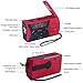 Weather Solar Emergency Radio, Hand Crank Portable NOAA/AM/FM Radio with SOS Led Flash Alarm Flashlight Reading Lamp Cellphone Charger, Home Outdoor Survival Supply Kits (Red, 2000mah)