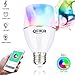 ROKOO LED Music Light Bulb with Bluetooth Speaker E26/E27 9W RGB Color Changing Dimmable Light App Controlled Alarm Setting Bluetooth 4.0 Stereo Audio Bulb for Dating Party Bedroom Bathroom Courtyard