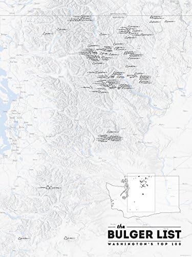 Washington 'Bulger List' Map 18x24 Poster (Gray)