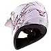 IV2 Youth / Kid Size White Pink Butterfly Motorsports Motocross, ATV, UTV, Dirt Bike Helmet [DOT] (L)