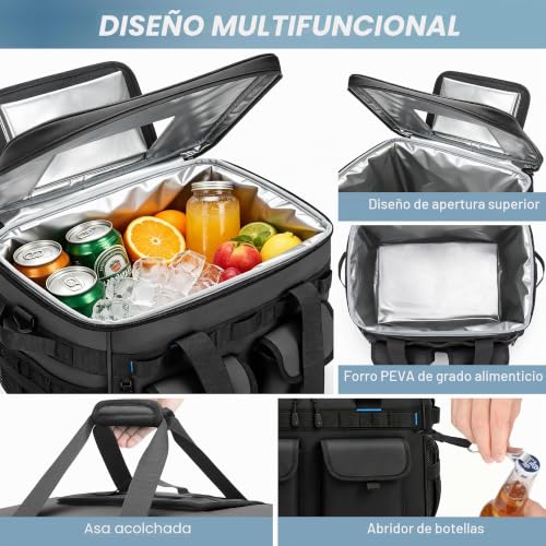 Youngoa Portable Cooler, 40L Large Foldable Beach Cooler, Portable Thermal Bag, Waterproof Leakproof Isothermal Bag