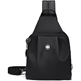 HURJZPO 3 in 1 Anti-Theft Travel Tote Bag, Mini Multi-Use Front Chest Bag, Dual Shoulder & Crossbody Wear Backpack for Women (Black)