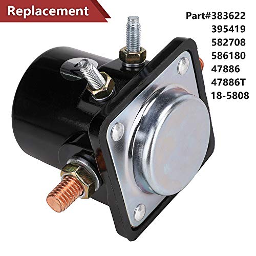 12V Starter Solenoid Relay SMR6003 for Johnson OMC Evinrude Outboard Motor Ford Kubota Kawasaki Perkins Inboard Power Tilt Replace# 383622 395419 582708 586180 47886 47886T 18-5808 4 Terminals
