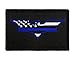Bat Thin Blue Line Flag Police Hook and Loop Fully Embroidered Morale Tags Patch (Black and White)