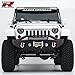 Razer Auto Black Textured Rock Crawler Stubby Front Bumper with OE Fog Light Hole, 2x D-Ring and Built-In 22
