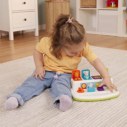 Battat – Cause-And-Effect Toy – Developmental Toy With Buttons & Colors – Color Sorting Animal Toys – For Kids, Toddlers, Babies – 18 Months + – Pop-Up Pals