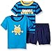 Gerber Toddler Boys' 3 Piece Shirt and Short Playwear Set, Snuggle Monster/Exclusive, 3T