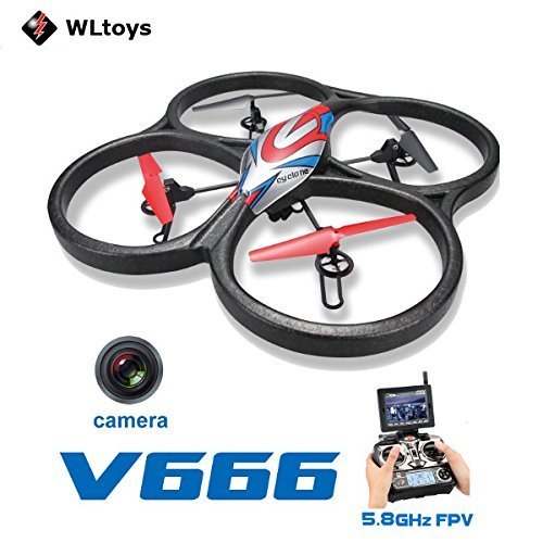 WLtoys V666 5.8G FPV 6 Axis RC Quadcopter With HD Camera Monitor RTF