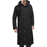 COOFANDY Men's Rain Jacket with Hood Waterproof Lightweight Active Long Raincoat