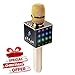 Wireless Bluetooth Karaoke Microphone H8 with LED Lights and Built in Bluetooth Speakers, 2600mAh Handheld Mic Machine for iPhone and Android - Home KTV Karaoke Singing (Gold)