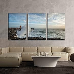 3 Piece Canvas Wall Art - Iceland Nature - Modern Home Art Stretched and Framed Ready to Hang - 16"x24"x3 Panels