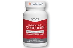 OMAX3 Omax HydroCurc Turmeric Curcumin Softgels, Highly Bioavailable for Natural Joint Relief, Nanoparticle Potency & Absorption (60 Softgels)