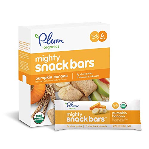 Plum Organics | Mighty Snack Bars | Organic Toddler & Kids Snacks | Banana Pumpkin | 0.67 Ounce Bar (48 Total)