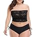 Zohamung Mid Rise String Adjustable Bathing Suit Tie Side Hipster Ruched Swimwear Bottoms Black