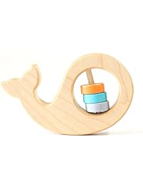 Whale Wooden Baby Rattle