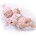 Funny House Cute Mini 10Inch 26cm Full Body Silicone Vinyl Realistic Looking Reborn Baby Dolls Lifelike Baby Girl Doll Pink Knit Wear Xmas Gift Birthday Present