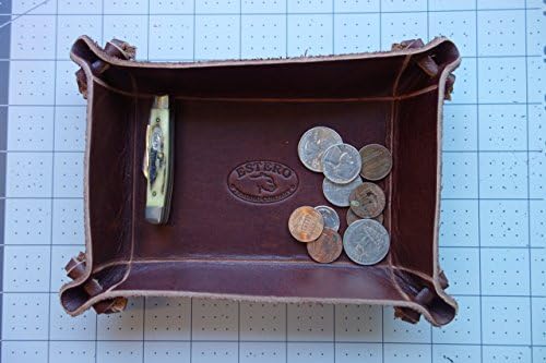 NEW Valet tray in the EXECUTIVE leather series 6" x 8" American Executive leather ReTan Latigo - A stuffed vegetable retanned leather