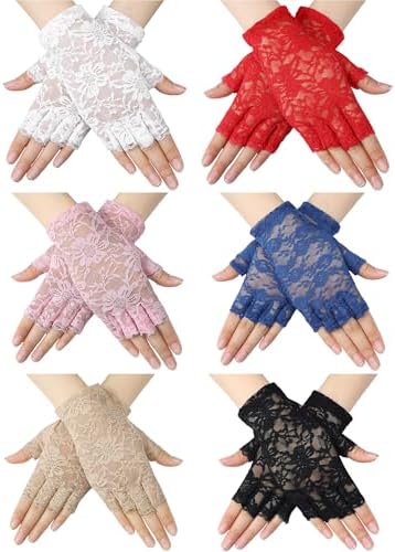 Ubric Guantes De Encaje Largos Sin Dedos Para Mujer – Estilo Gótico Y Lolita Con Cordón Ajustable, Ideales Para Bodas, Fiestas Y Disfraces (39 X 10 Cm, Blanco)
