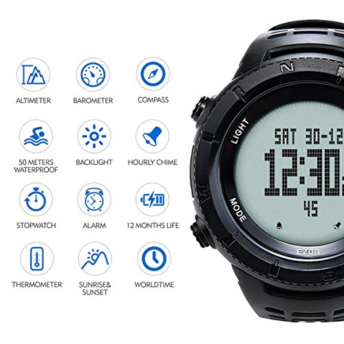 EZON Outdoor Sports Watch with Compass Altimeter Barometer Thermometer
