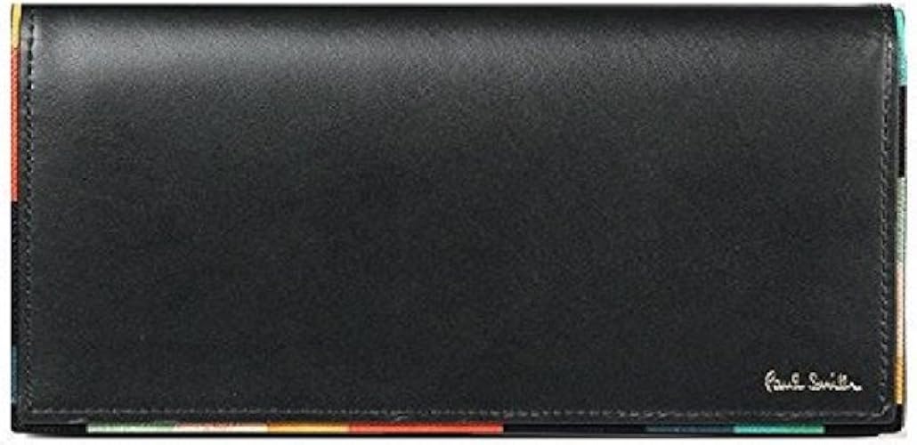 Amazon ポールスミス Paul Smith メンズ 財布 長財布 アーティスト ストライプ ポップ かぶせ 長財布 ブラック Paul Smith ポール スミス 財布