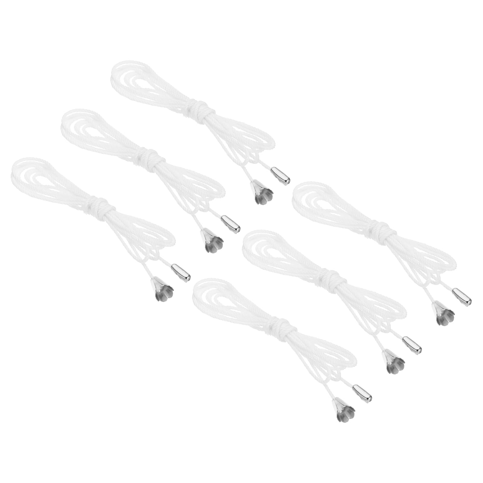 PATIKIL 1.5M 4.9ft Ceiling Pull Chain, 6 Pcs Pulls String Extender with Conical Pendant for Fan Light Chandelier Table Lamp Pulling Switch, Silver Tone