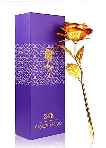TRINKA Home Decoration Flowers Valentine's Day Gift 24K Gold Plated Rose Flower Romantic for Lover Girl Friend