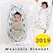 Cute Baby All in One Milestone Blanket for Boy Girl,Extra Wide Neck Wearable 0-3 yrs Personalized 2in1 Receiving Photography Blankets, Thick Fleece for Mom Newborn Baby Shower Gifts + Frame Ribbon