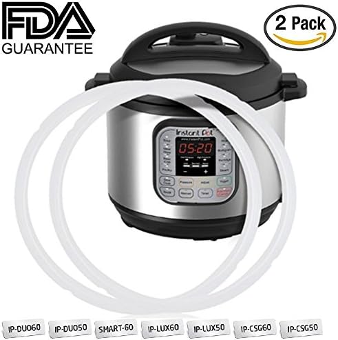 Silicone Sealing Ring Pack of 2, 5 or 6 Quart IP Professional Pressure Cooker Sealing Ring Food Grade Silicone Gasket Accessories Replace for Instant Pot, Fits IP-DUO60, IP-LUX60, IP-DUO50, IP-LUX50