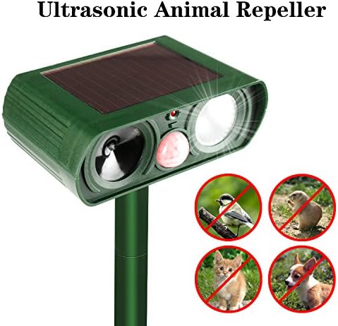 Cat Dog Squirrel Animal Repellent Outdoor Ultrasonic,Solar Deer Bird Fox Rat Mace Dog Cat Animal Repellent Repeller Outdoor