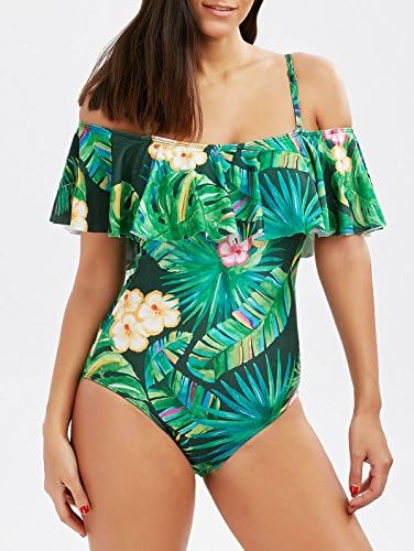 GAOLIM Swimsuit Summer Conjoined Swimsuit, Women'S Wear, Swimsuit, Lotus Leaf Side Swimsuit,Light Green,Xl