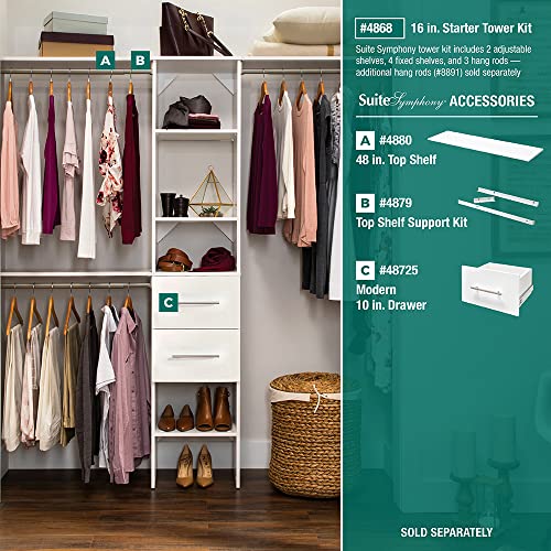 ClosetMaid SuiteSymphony Wood Closet Organizer Starter Kit with Tower