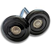 Supa 70mm (2 3/4") Diameter - 7" Long Stem, 7/16" Shaft - Commercial Garage Door Rollers - Super Quiet Nylon Wheels - Commerc