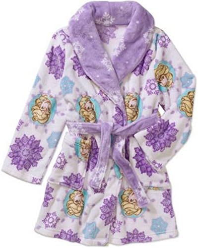 Girls Disney Frozen Elsa Purple/White Plush Robe Size XS 4/5