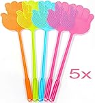 Dirza Fly Swatter Manual Swat Pest Control - 18.5"- Long Handle - More thicker Weight up to 1.09 OZs/One -Durable - Assorted Colors Pack of 5