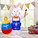 LOOHUU 6FT Easter Inflatable Basket Eggs and Bunny- Cute Fun Holiday Blow up Party Decorations for Indoor Outdoor Yard Lawn Garden Photo Prop with LED Lights