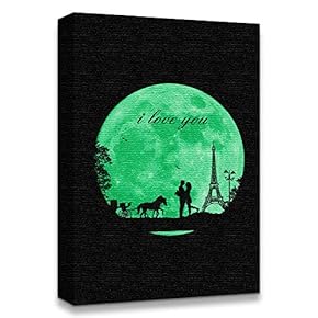Abstract Green Moon with Pop up Black Pattern...