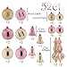 Valery Madelyn 52ct Elegant Shatterproof Christmas Ball Ornaments Decoration Peach Gold, Themed with Tree Skirt(Not Included)