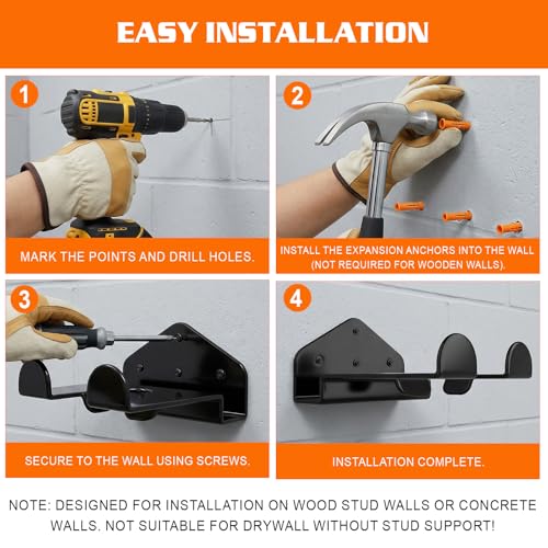 Housolution Soporte Para Recortadoras de 8'', 2Pcs | Con Recubrimiento de Goma, Colgador Resistente para Desmalezar, Gancho Organizador Para Recortadora, Soplador De Hojas
