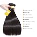 Ossilee Straight Hair Bundles with Closure Brazilian Virgin Hair Three Part Lace Closure with Bundles 8a Straight Hair with Closure (16 18 20+14 Three Part Closure, Natural Color)