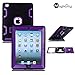 iPad 2/3/4 Case - MagicSky Heavy Duty Shock-Absorption Rugged Hybrid Case Cover for iPad with Retina Display (iPad 4), iPad 3, iPad 2 - Purple/Black
