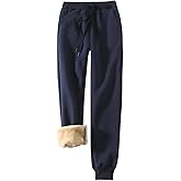 Yeokou Women's Warm Sherpa Lined Athletic Sweatpants Jogger Fleece Pants