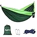 Greenmall Single & Double Camping Hammock - Portable Lightweight Parachute Nylon Fabric Hammock with Ropes Carabiners Included - Perfect for Backpacking, Camping and Hiking