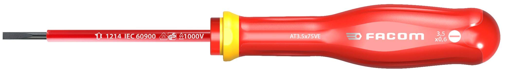 FACOM AT3X75VE Insulated Protwist Screwdrivers 1000 Volt for Slotted Screws — image 1