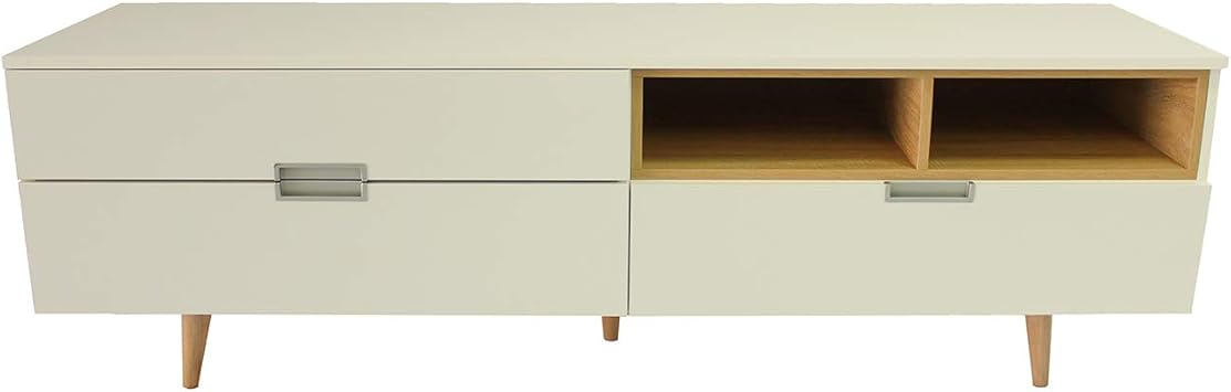 Amazon Com Casa Mare Maya Mid Century Modern White With Brown Tv
