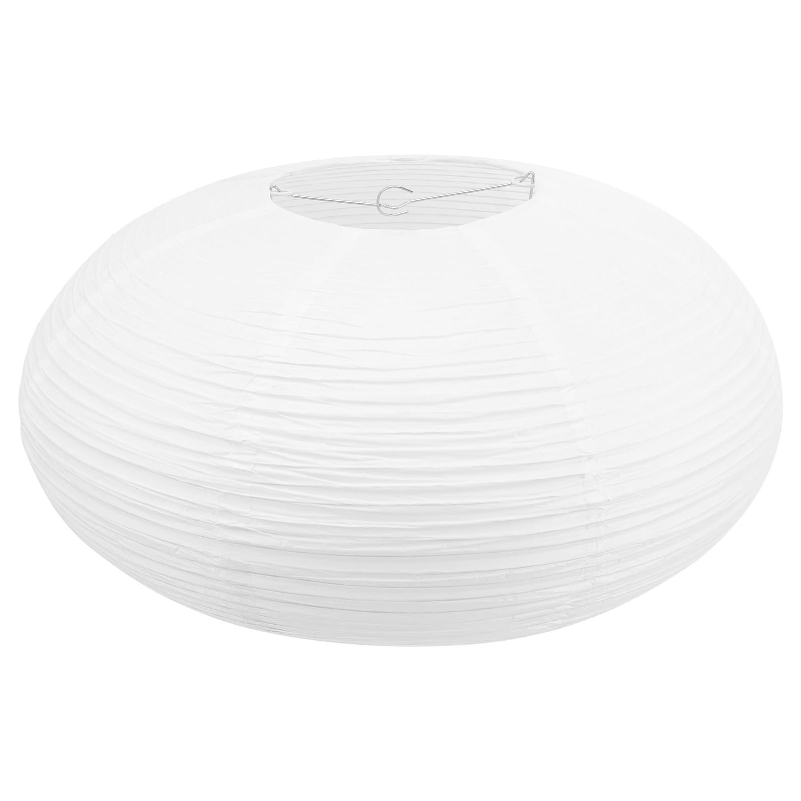 HOMSFOU Paper Lantern Lampshade 16.14 Inch Round White Pendant Lamp Shade Portable DIY Light Cover for Indoor Bedroom Study Lighting