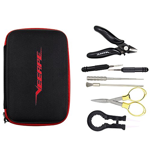VEEAPE DIY Tool Kit, Ceramics Tweezers/Coil Set/Plier/Coil Brush/Folding Scissors/Cross-Screwdriver/Flathead Screwdriver with a Zipper Bag - Thumbnail 7