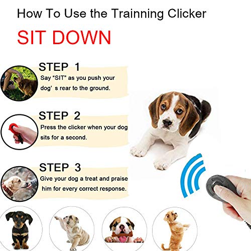HONG111Pet Training Set Upgrade Version Dog Training Clicker with Dog Whistle Professional, Free Dog Clicker Wristband, Dog Lanyard (6 Pack) - Thumbnail 5