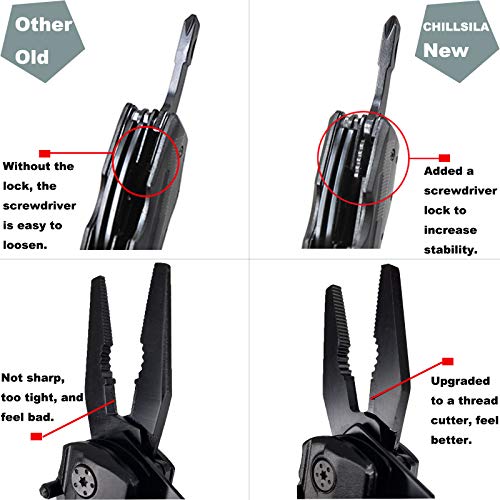 Navaja Multiusos, Herramienta Multiusos Inoxidable 13 en 1, con Alicates Plegables, Destornillador, Abrebotellas para Camping, Bicicleta, Senderismo, Regalo para Hombres